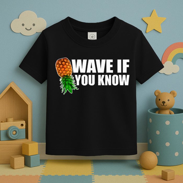 Wave If You Know. Upside Down Pineapple Toddler T-Shirt
