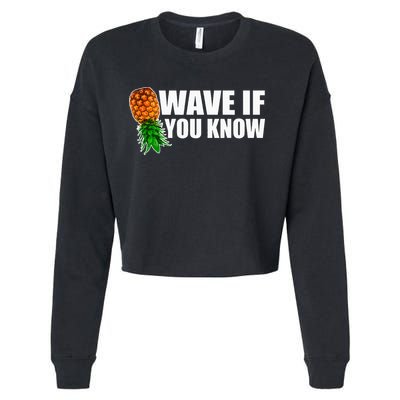 Wave If You Know. Upside Down Pineapple Cropped Pullover Crew