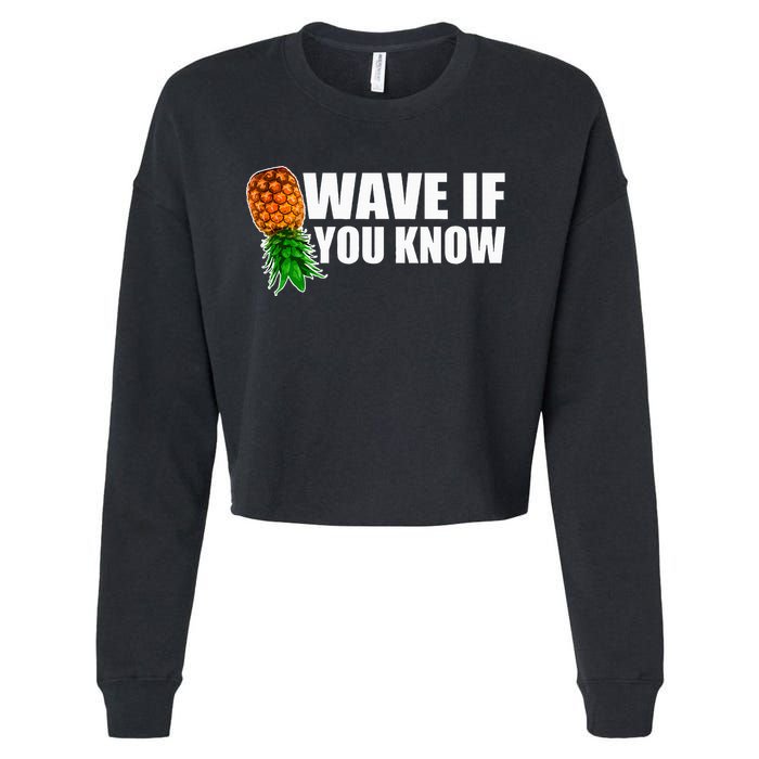 Wave If You Know. Upside Down Pineapple Cropped Pullover Crew