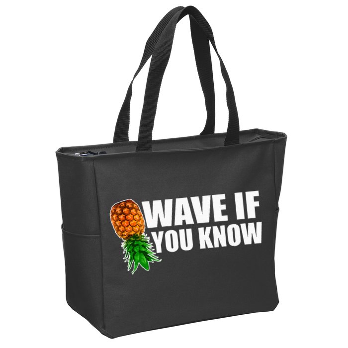 Wave If You Know. Upside Down Pineapple Zip Tote Bag