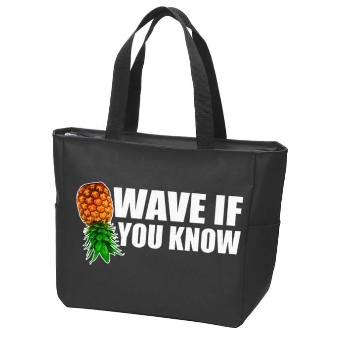 Wave If You Know. Upside Down Pineapple Zip Tote Bag