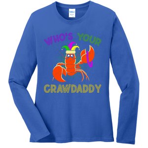 Who Is Your Crawdaddy Crawfish Mardi Gras Festival Great Gift Ladies Long Sleeve Shirt