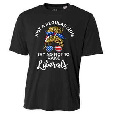 Wo Just a regular mom trying not to raise liberals Cooling Performance Crew T-Shirt