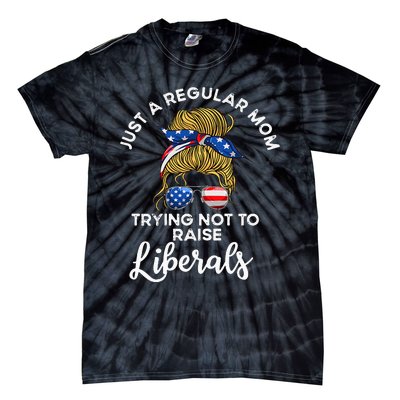 Wo Just a regular mom trying not to raise liberals Tie-Dye T-Shirt