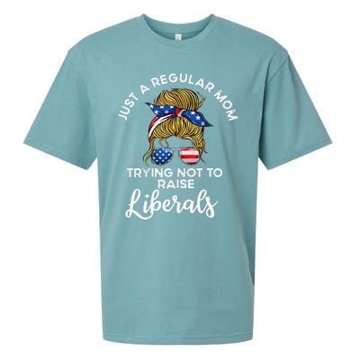 Wo Just a regular mom trying not to raise liberals Sueded Cloud Jersey T-Shirt