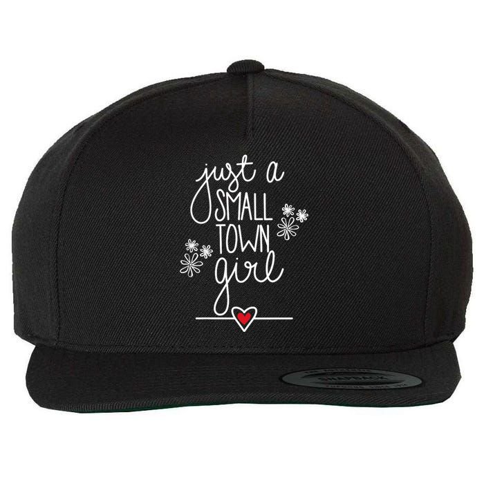 Wo Just A Small Town Girl V-Neck Wool Snapback Cap