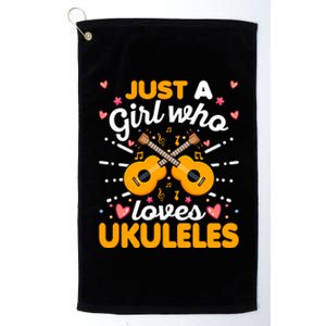 Wo Just A Who Loves Ukuleles Funny Uke Music Lover Great Gift Platinum Collection Golf Towel