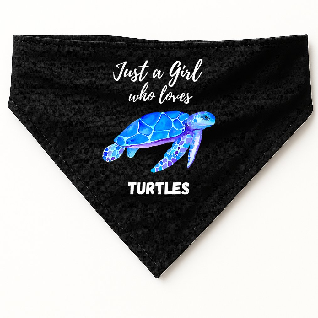 Women Just A Who Loves Turtles Sea Turtle USA-Made Doggie Bandana