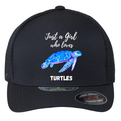 Women Just A Who Loves Turtles Sea Turtle Flexfit Unipanel Trucker Cap