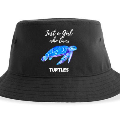Women Just A Who Loves Turtles Sea Turtle Sustainable Bucket Hat