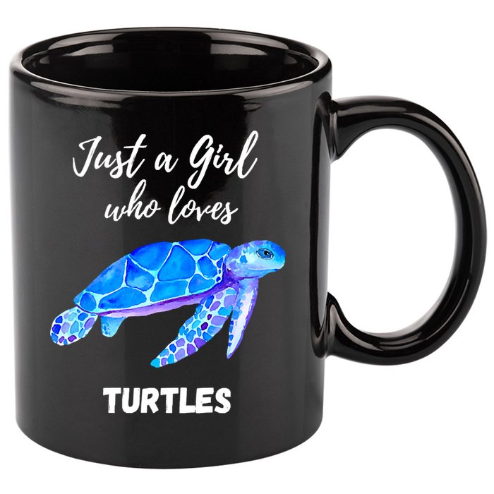Women Just A Who Loves Turtles Sea Turtle 11oz C Handle Ceramic Mug