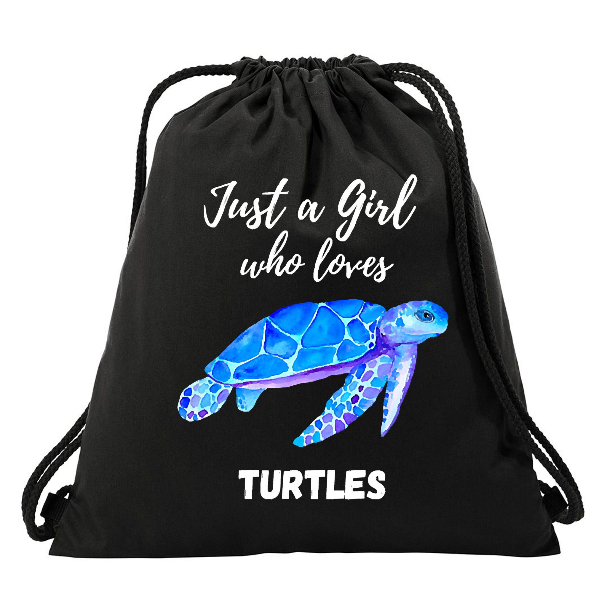 Women Just A Who Loves Turtles Sea Turtle Drawstring Bag