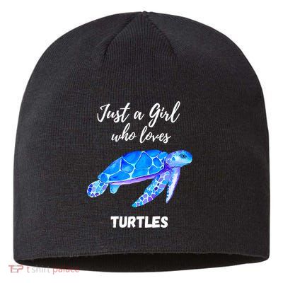 Women Just A Who Loves Turtles Sea Turtle Sustainable Beanie