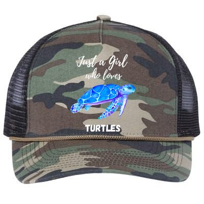 Women Just A Who Loves Turtles Sea Turtle Retro Rope Trucker Hat Cap