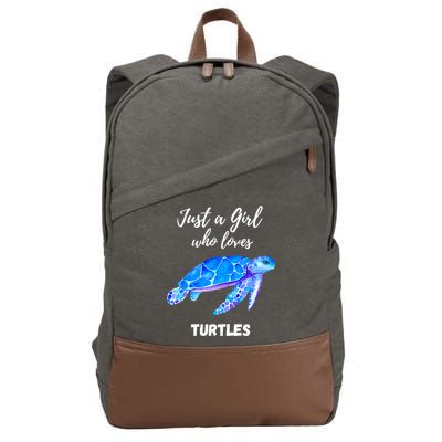 Women Just A Who Loves Turtles Sea Turtle Cotton Canvas Backpack