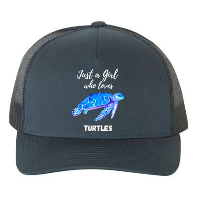 Women Just A Who Loves Turtles Sea Turtle Yupoong Adult 5-Panel Trucker Hat