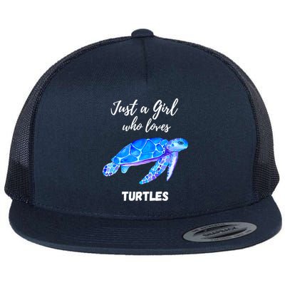 Women Just A Who Loves Turtles Sea Turtle Flat Bill Trucker Hat