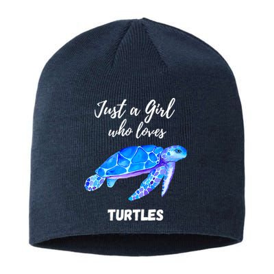 Women Just A Who Loves Turtles Sea Turtle Sustainable Beanie