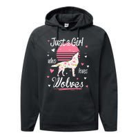 Wolf Just A Who Loves Wolves Performance Fleece Hoodie