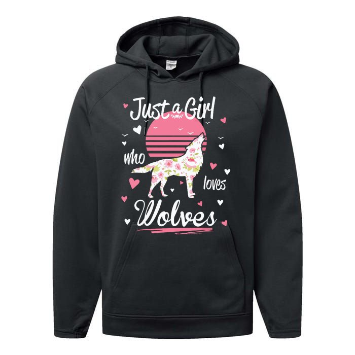 Wolf Just A Who Loves Wolves Performance Fleece Hoodie