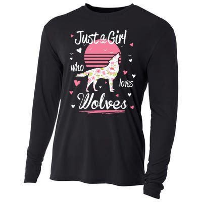 Wolf Just A Who Loves Wolves Cooling Performance Long Sleeve Crew