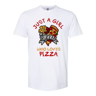 Wo Just A Girl Who Loves Pizza Cute Girls Pizza Lover Softstyle® CVC T-Shirt