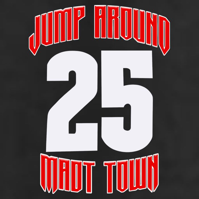 Wisconsin Jump Around Mad Town 25 7 Panel Mesh Trucker Snapback Hat