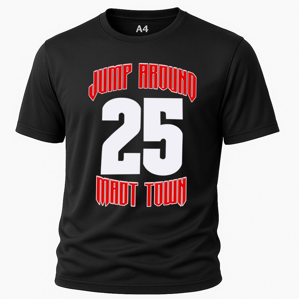 Wisconsin Jump Around Mad Town 25 Cooling Performance Crew T-Shirt