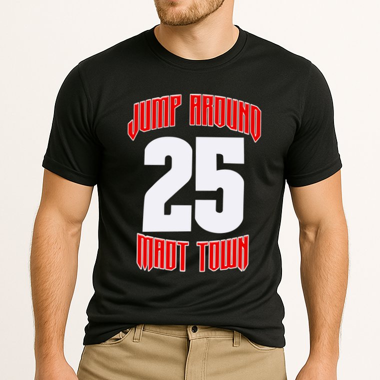 Wisconsin Jump Around Mad Town 25 Cooling Performance Crew T-Shirt