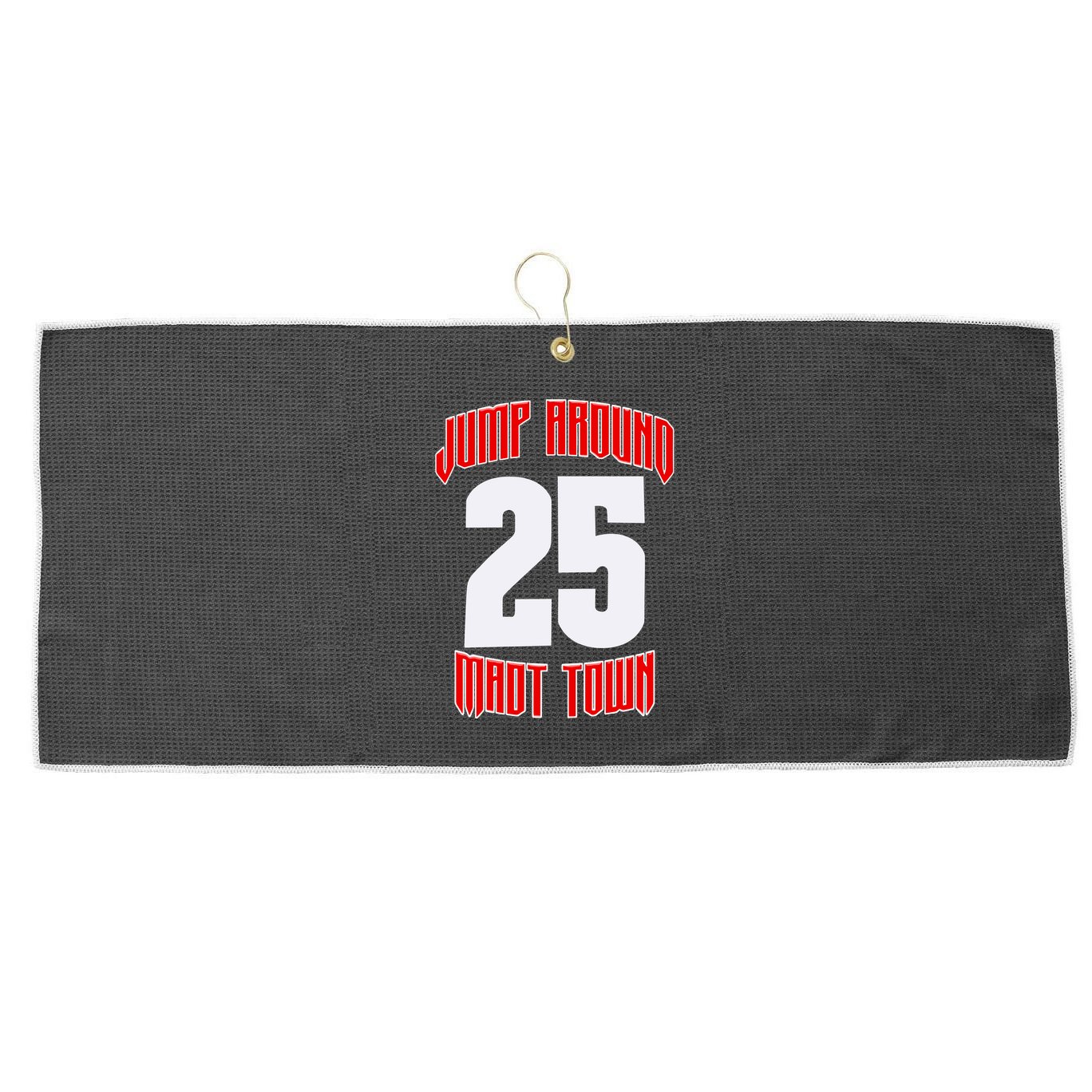 Wisconsin Jump Around Mad Town 25 Large Microfiber Waffle Golf Towel
