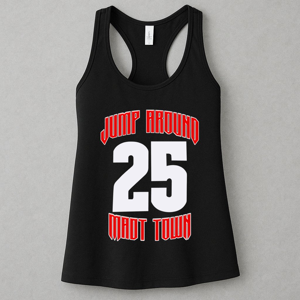 Wisconsin Jump Around Mad Town 25 Womens Tank Top