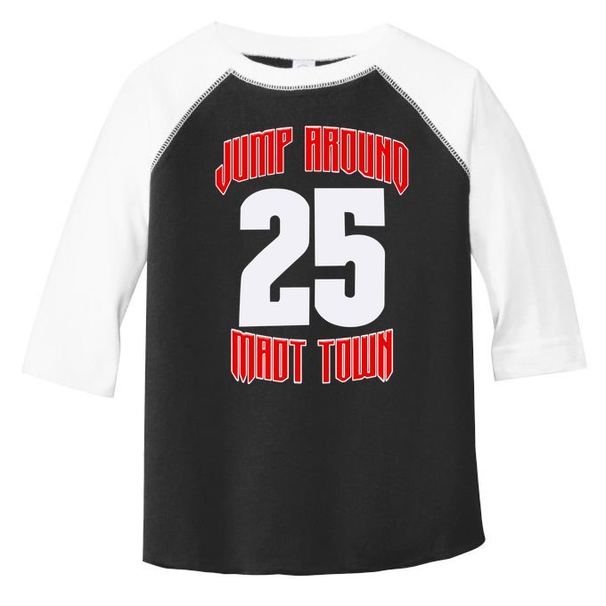 Wisconsin Jump Around Mad Town 25 Toddler Fine Jersey T-Shirt