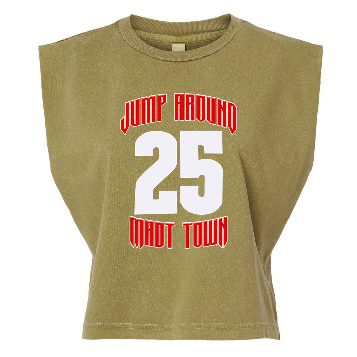 Wisconsin Jump Around Mad Town 25 Garment-Dyed Women's Muscle Tee
