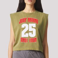 Wisconsin Jump Around Mad Town 25 Garment-Dyed Women's Muscle Tee