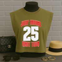 Wisconsin Jump Around Mad Town 25 Garment-Dyed Women's Muscle Tee