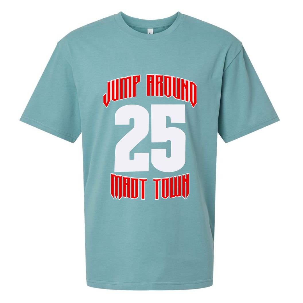 Wisconsin Jump Around Mad Town 25 Sueded Cloud Jersey T-Shirt