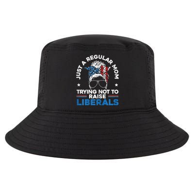 Womens Just A Regular Mom Trying Not To Raise Liberals For A Mom Cool Comfort Performance Bucket Hat