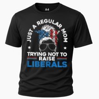 Womens Just A Regular Mom Trying Not To Raise Liberals For A Mom Cooling Performance Crew T-Shirt