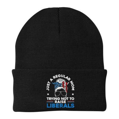 Womens Just A Regular Mom Trying Not To Raise Liberals For A Mom Beanie