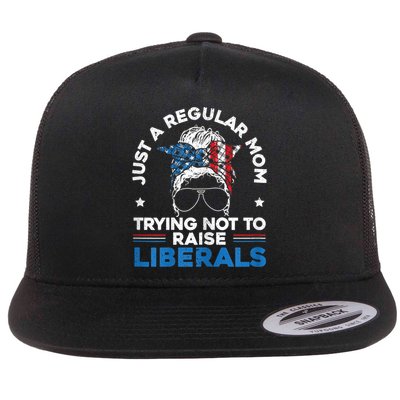 Womens Just A Regular Mom Trying Not To Raise Liberals For A Mom Flatbill Hat