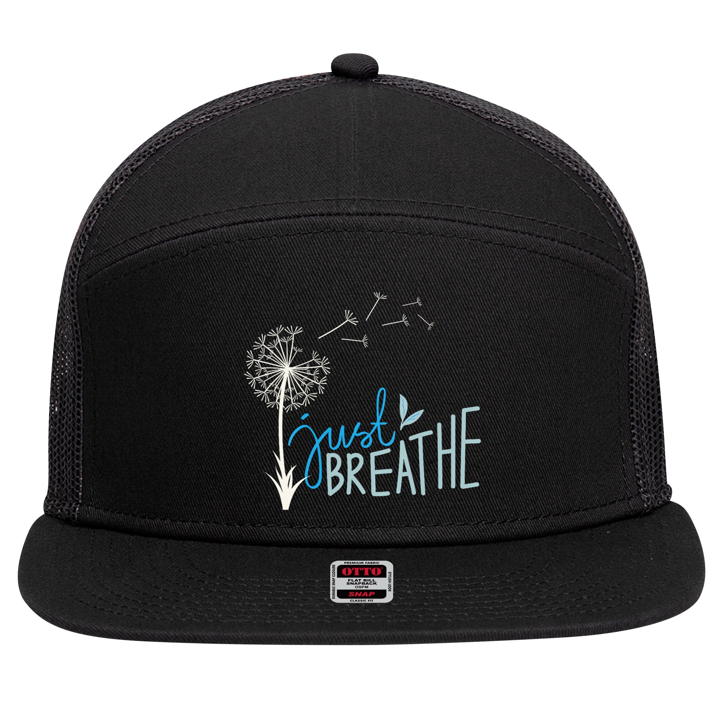Women’S Just Breathe Relax Let Go Calm 7 Panel Mesh Trucker Snapback Hat