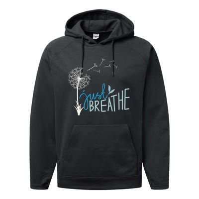 Women’S Just Breathe Relax Let Go Calm Performance Fleece Hoodie