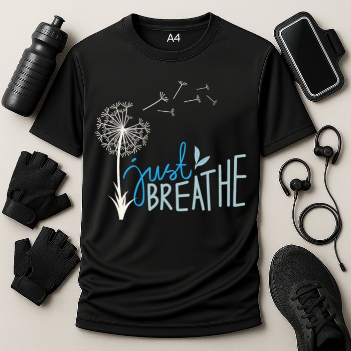 Women’S Just Breathe Relax Let Go Calm Cooling Performance Crew T-Shirt