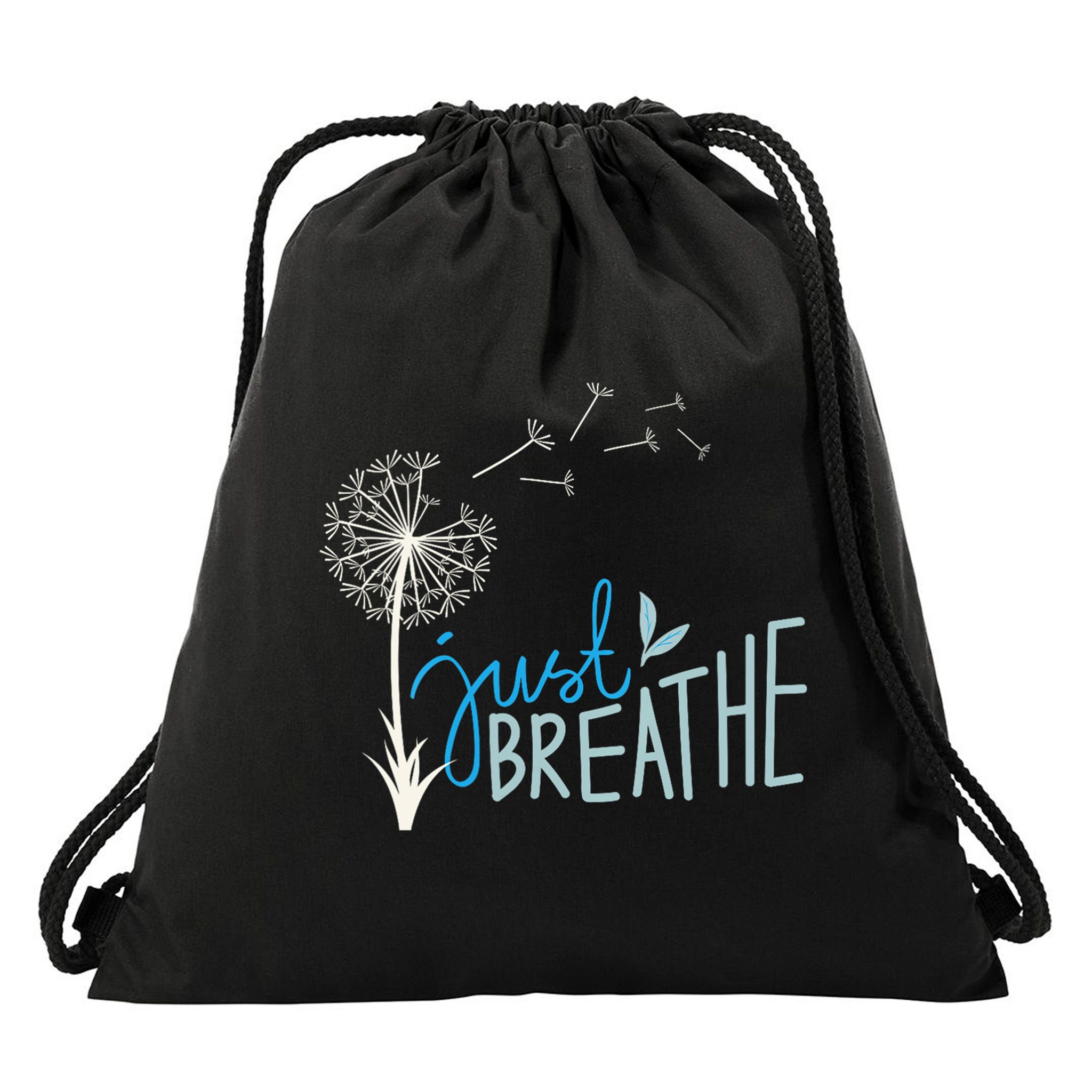 Women’S Just Breathe Relax Let Go Calm Drawstring Bag