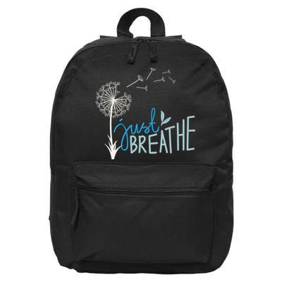 Women’S Just Breathe Relax Let Go Calm 16 in Basic Backpack
