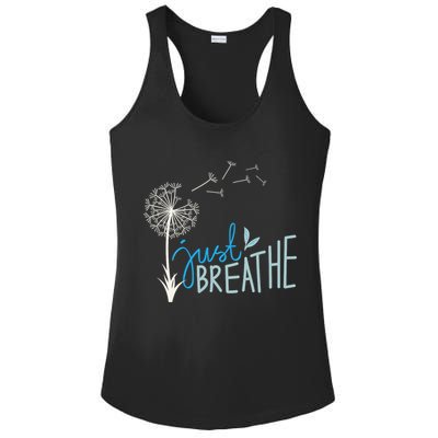Women’S Just Breathe Relax Let Go Calm Ladies PosiCharge Competitor Racerback Tank
