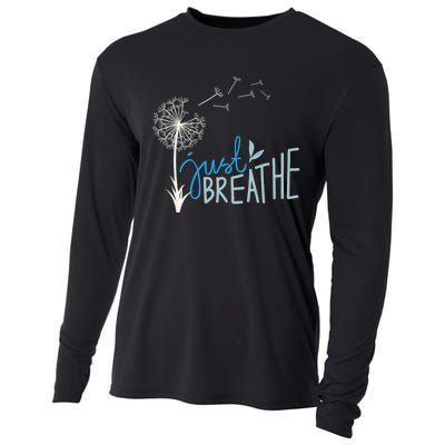 Women’S Just Breathe Relax Let Go Calm Cooling Performance Long Sleeve Crew