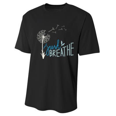 Women’S Just Breathe Relax Let Go Calm Performance Sprint T-Shirt