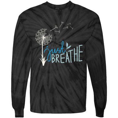 Women’S Just Breathe Relax Let Go Calm Tie-Dye Long Sleeve Shirt