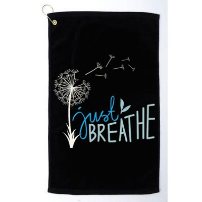 Women’S Just Breathe Relax Let Go Calm Platinum Collection Golf Towel